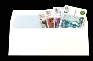 money of Russia in paper envelop clipart