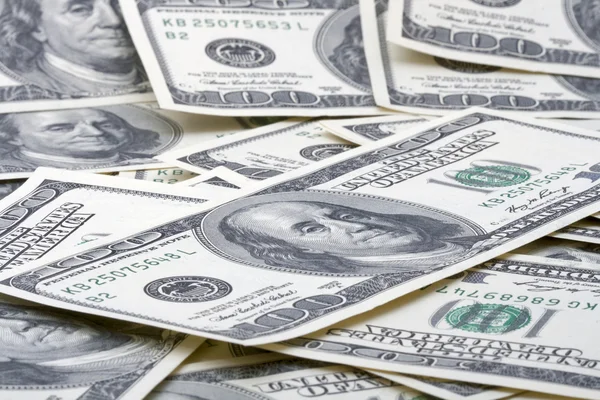 Money pile 100 dollar bills — Stock Photo, Image