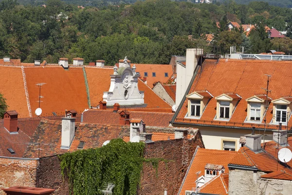 Střechy města Záhřeb — Stock fotografie