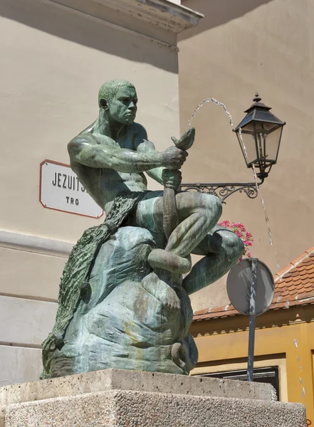 Zagreb sculptuur-fontein — Stockfoto