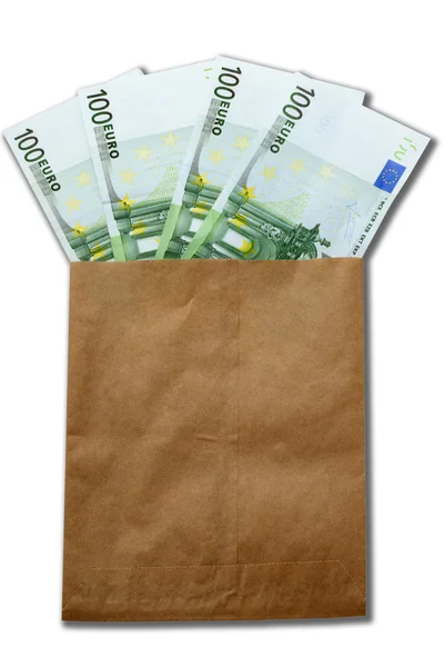 Деньги Европы в бумажном конверте — стоковое фото