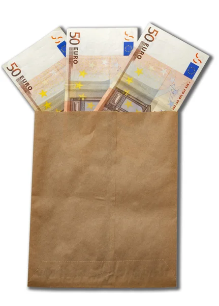 종이에 유럽의 돈 봉투 — 스톡 사진