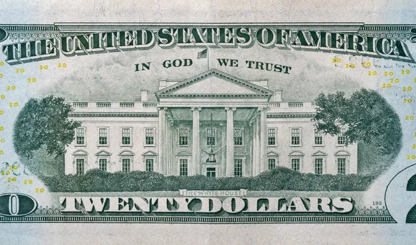 Back of twenty dollars bill — Stock Photo, Image