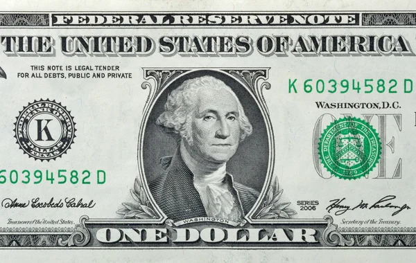 Partial one dollar bill — Stock Photo, Image