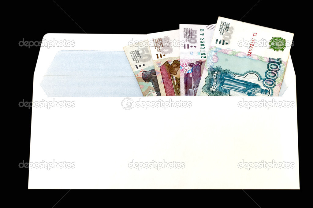 money of Russia in paper envelop