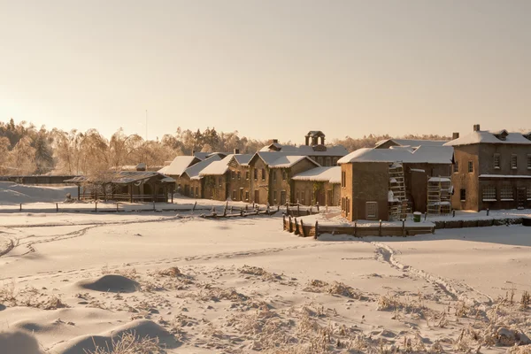 中世の冬村 — ストック写真
