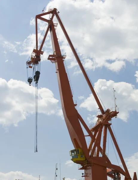 Red port crane — Stock Photo, Image