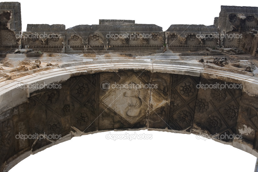 Roman triumphal arch isolated