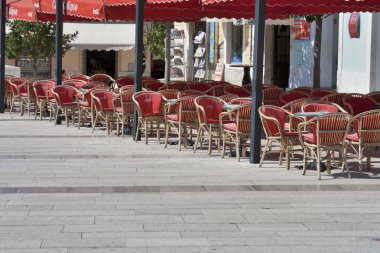 bir kafede, porec, Hırvatistan