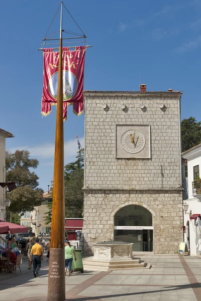 Central square of Krk town — Stock Photo, Image