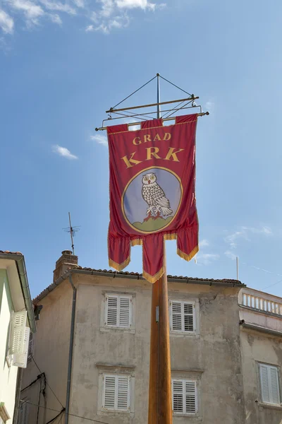 Coat of arms of Krk town — Stock Photo, Image