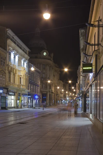 Notte Zagabria strada — Foto Stock