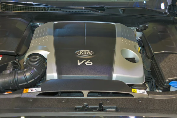 KIA Pro Ceed car engine V6 on display