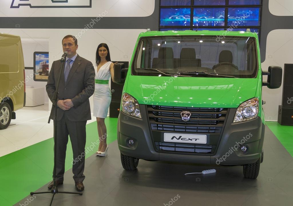 KIEV, UKRAINE - MAY 29: GAZelle Next generation of light commercial vehicles first presentation on display of SIA' 2013 The 21st Kyiv International Motor Show in International Exhibition Centre on May 29, 2013 in Kiev, Ukraine.