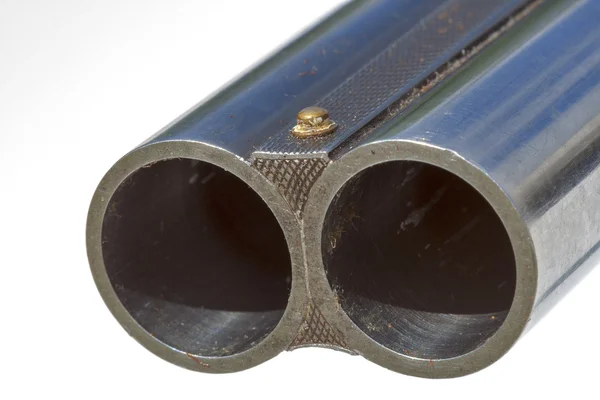 Double-barreled old shotgun macro — Stock Photo, Image