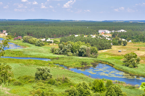 River Ros summer landscape, Ukraine