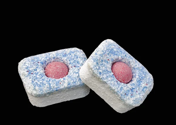 Dishwasher detergent tablets macro isolated — Stock Photo, Image