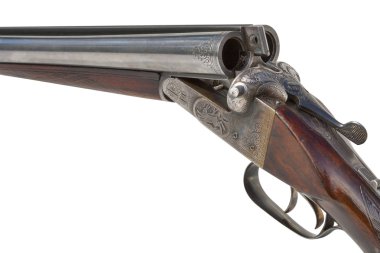 Double-Barreled eski tüfek portre