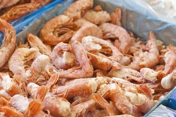 Frozen big shrimps for sale — Stock Photo, Image