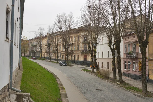 Lviv eski şehir konut sokak — Stok fotoğraf