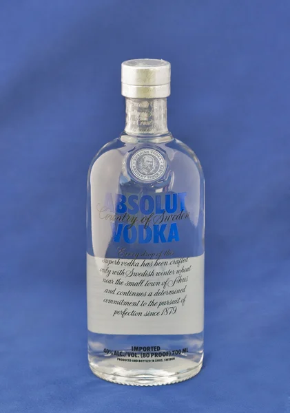Absolut vodka blue label — Stock Photo, Image