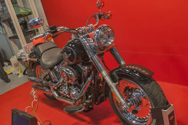 Cabina Canon con moto Harley-Davidson — Foto Stock