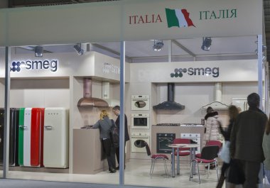 Smeg Italian home appliance manufacturer booth clipart