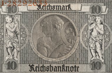 10 reichsmark banknot parçası, 1929