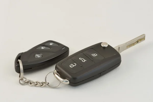 Modern Car Key and Remote on White — Stock Photo, Image