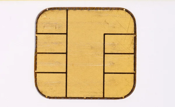 Used credit card micro chip — Stock Photo, Image