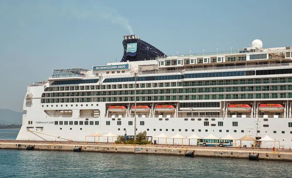 Kerkyra Corfu Greece July 2021 Ncl Norwegian Jade Luxury Cruise — Stock Photo, Image