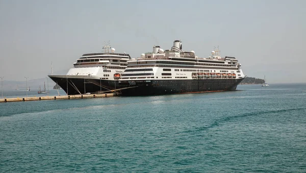 Kerkyra Corfu Greece July 2021 Holland America Line Zaandam Volendam — 图库照片