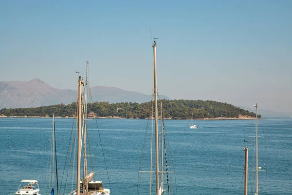 Widok Wyspy Vido Która Znajduje Się Tuż Przy Brzegu Korfu — Zdjęcie stockowe