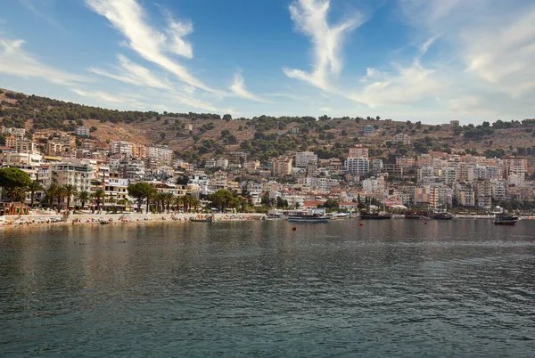 Fritidsbåtar Hamnen Saranda Albanien — Stockfoto