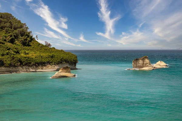 Paisagem Marinha Famoso Canal Amour Corfu Island Grécia — Fotografia de Stock