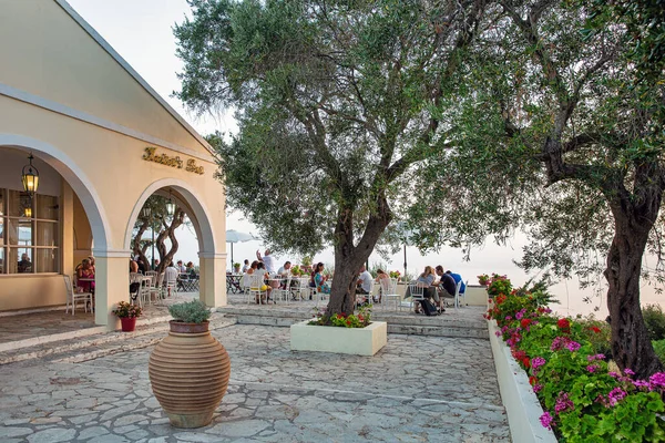 Pelekas Corfou Grèce Août 2021 Les Gens Visitent Bar Kaiser — Photo