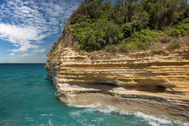 Ünlü Canal D 'amour' un deniz manzarası. Korfu Adası, Yunanistan