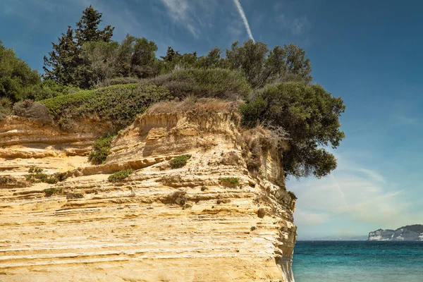 Paisagem Marinha Famoso Canal Amour Corfu Island Grécia — Fotografia de Stock