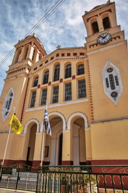 Lefkimmi 'deki Kutsal Agios Arsenios Tapınağı, Korfu Adası, Yunanistan. Lefkimmi adadaki en güneydeki belediye birimidir..