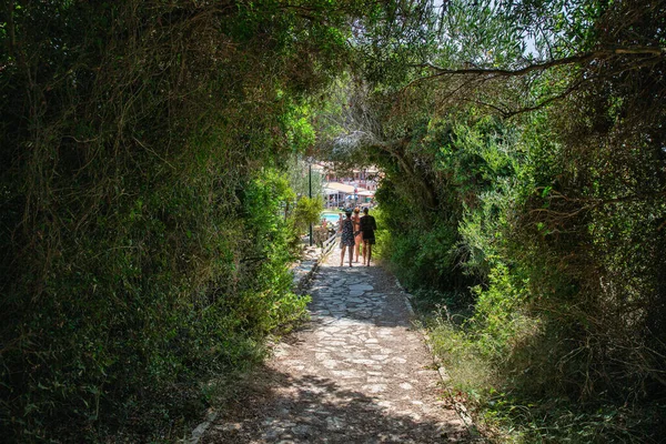 Sidari Korfu Griechenland August 2021 Berühmten Canal Amour Spazieren Die — Stockfoto