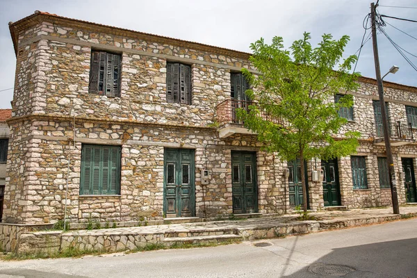 Old Abandoned House Facade Lefkimmi Island Corfu Greece — Stock Photo, Image