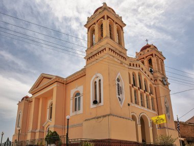 Lefkimmi 'deki Kutsal Agios Arsenios Tapınağı, Korfu Adası, Yunanistan. Lefkimmi adadaki en güneydeki belediye birimidir..