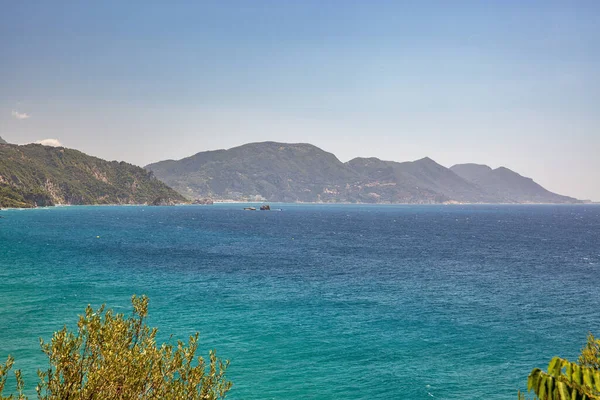 Bela Paisagem Panorâmica Ilha Corfu Grécia — Fotografia de Stock