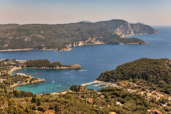 Paleokastritsa Bela Vista Cima Corfu Island Grécia — Fotografia de Stock