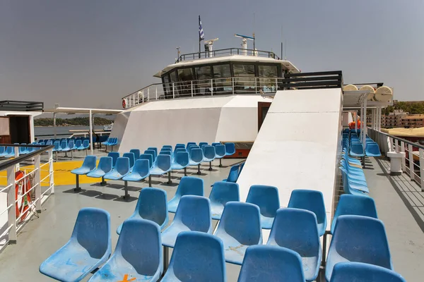 Deck Ferry Ship Ionian Sea Corfu Island Greece — Stock Photo, Image
