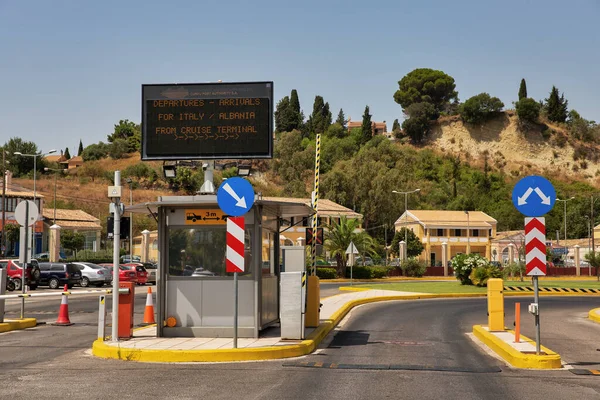 Kerkyra Corfu Greece August 2021 Passenger Port Checkpoint Cruise Terminal — стокове фото