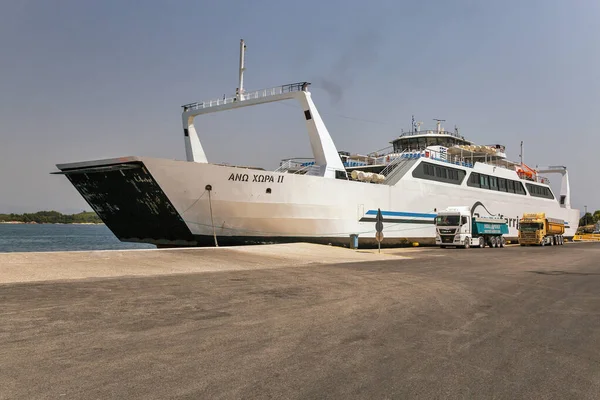 Kerkyra Corfu Grécia Agosto 2021 2Wayferries Ano Hora Ferry Ship — Fotografia de Stock
