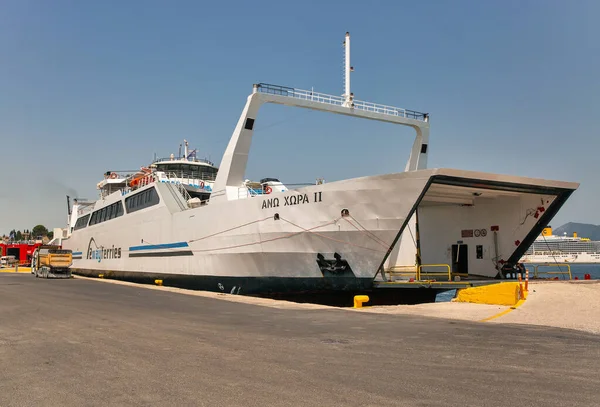 Kerkyra Corfú Grecia Agosto 2021 2Wayferries Ano Hora Ferry Ship — Foto de Stock