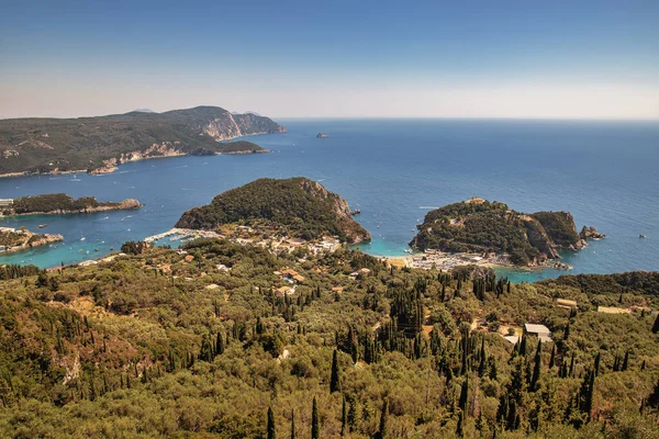 Палеокастрица Прекрасный Вид Сверху Остров Корабелла Греция — стоковое фото