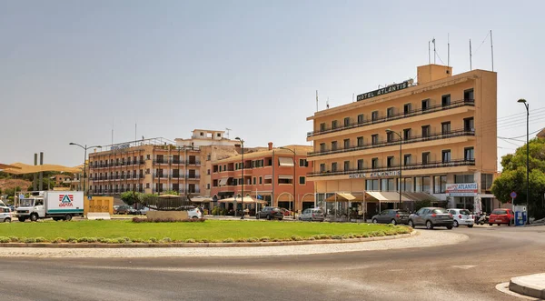 Kerkyra Corfú Grecia Agosto 2021 Plaza Con Hotel Atlantis Hotel — Foto de Stock